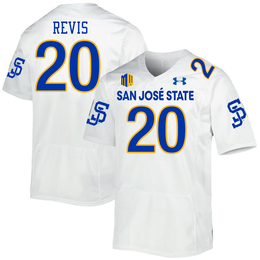 #20 Isiah Revis SJSU Jersey,San Jose State Spartans Football Jersey College Uniforms-White #20 Isiah Revis SJSU Jersey,San Jose State Spartans Football Jersey College Uniforms-White